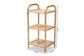 Barras Modern Bohemian Natural Brown Finished Rattan 3-Tier Display Shelf FredCo