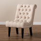 Barthe Classic and Traditional Beige Fabric Upholstered Accent Chair with Rolled Back FredCo