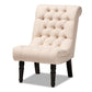 Barthe Classic and Traditional Beige Fabric Upholstered Accent Chair with Rolled Back FredCo