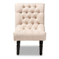 Barthe Classic and Traditional Beige Fabric Upholstered Accent Chair with Rolled Back FredCo