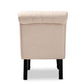Barthe Classic and Traditional Beige Fabric Upholstered Accent Chair with Rolled Back FredCo