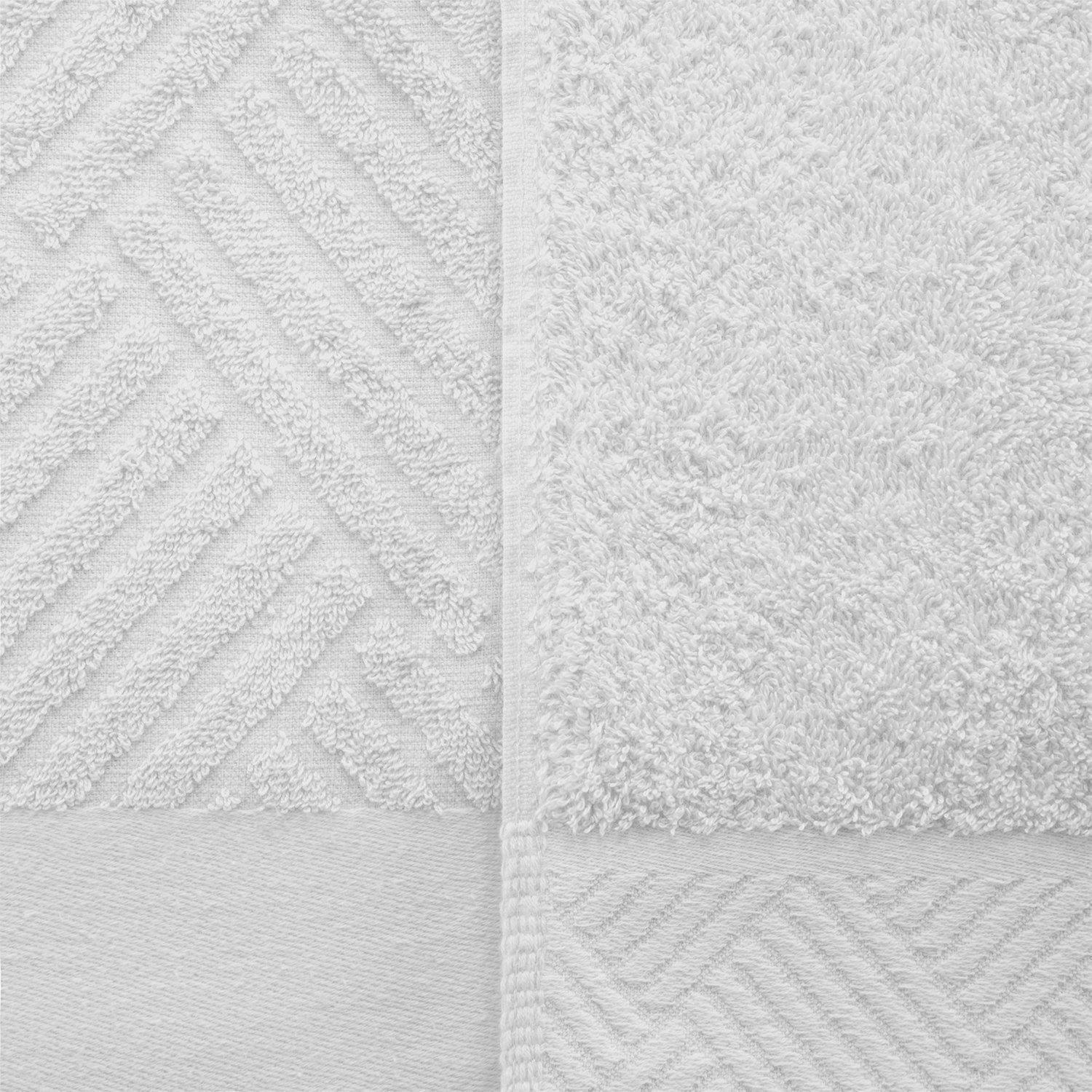 Basket Weave Egyptian Cotton Jacquard Soft Absorbent 6-Piece Towel Set FredCo
