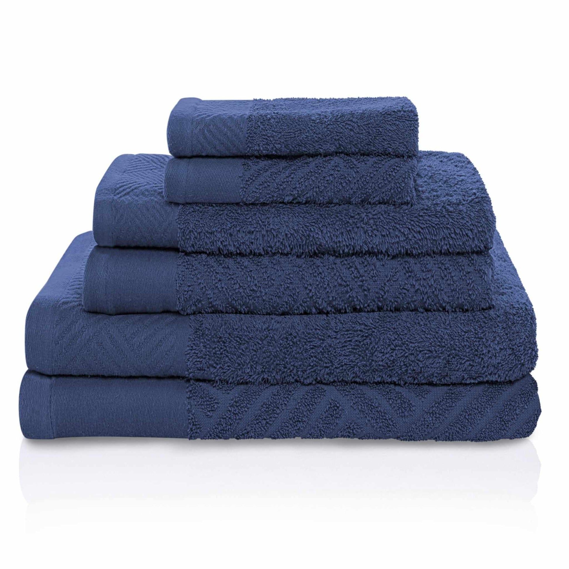 Basket Weave Egyptian Cotton Jacquard Soft Absorbent 6-Piece Towel Set FredCo