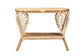 Bastet Modern Bohemian Natural Brown Rattan 2-Tier Console Table FredCo