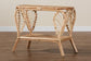 Bastet Modern Bohemian Natural Brown Rattan 2-Tier Console Table FredCo