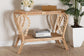 Bastet Modern Bohemian Natural Brown Rattan 2-Tier Console Table FredCo
