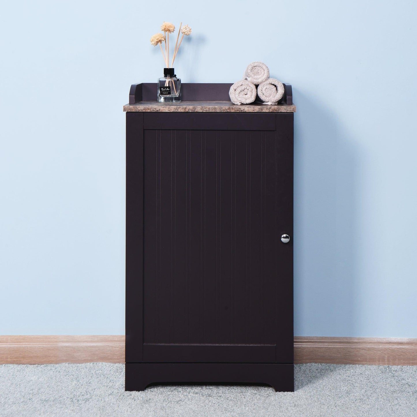 Bathroom Cabinet Wooden Living Room Espresso cabinet with a Door FredCo