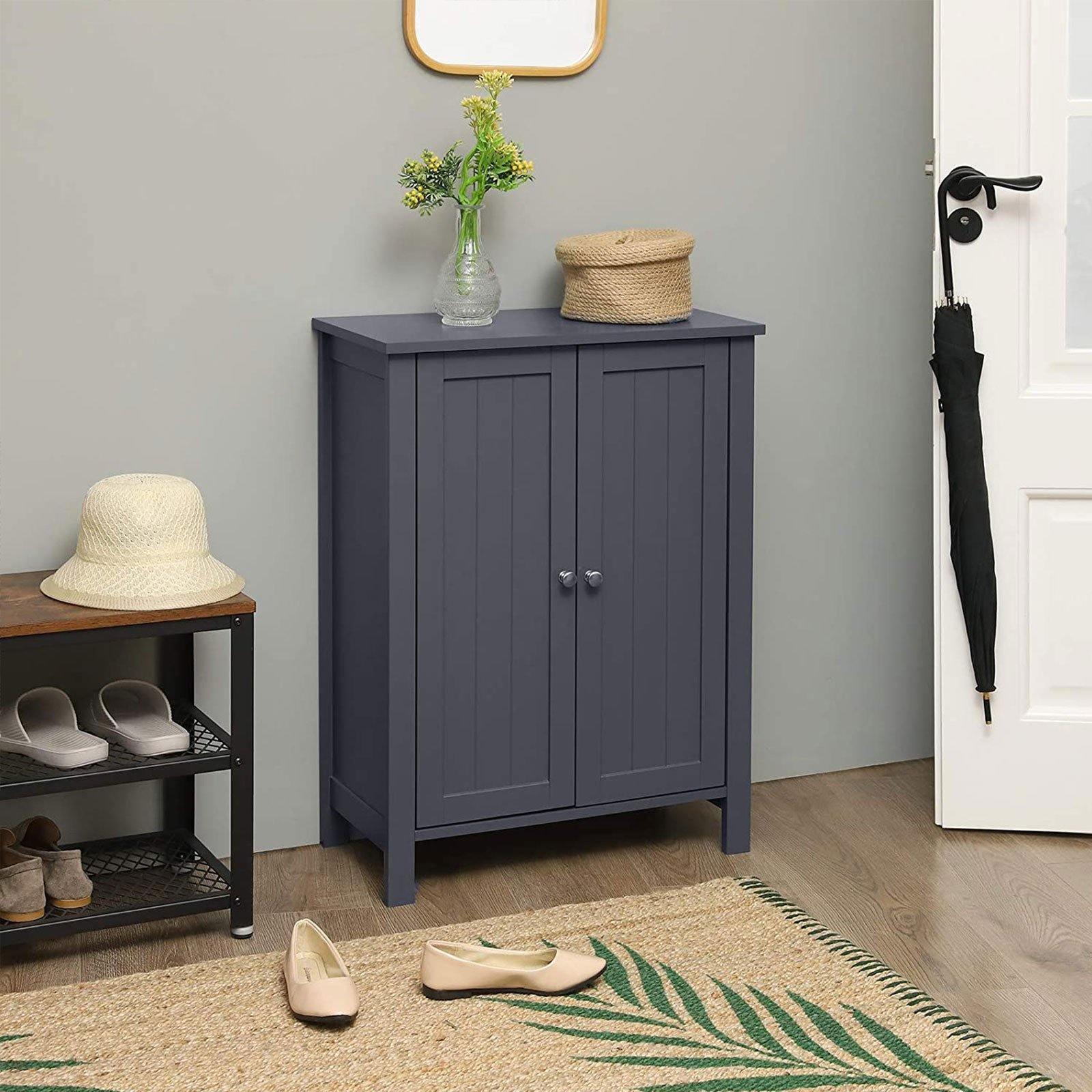 Bathroom Floor Storage Cabinet Gray FredCo