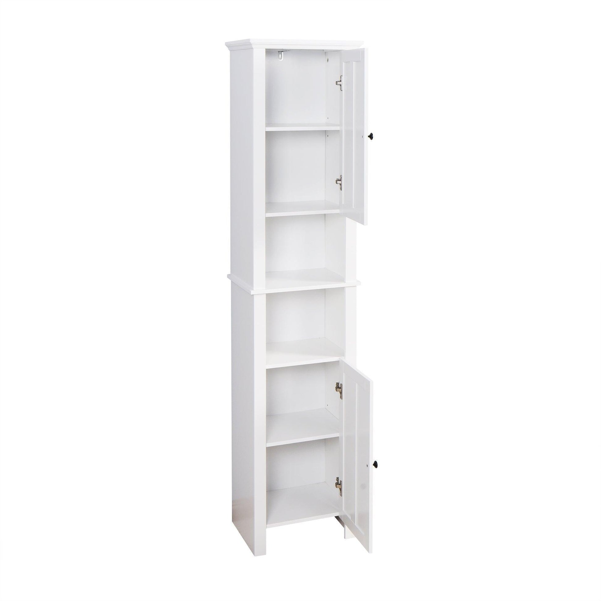 Bathroom Floor Storage Cabinet with 2 Doors Living Room Wooden Cabinet with 6 Shelves FredCo