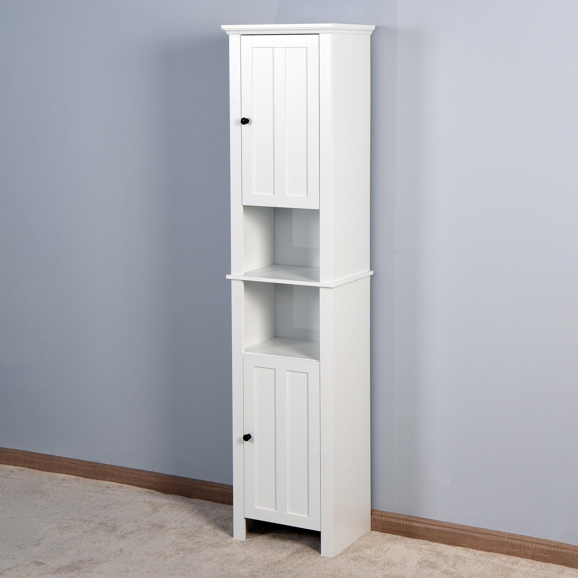 Bathroom Floor Storage Cabinet with 2 Doors Living Room Wooden Cabinet with 6 Shelves FredCo