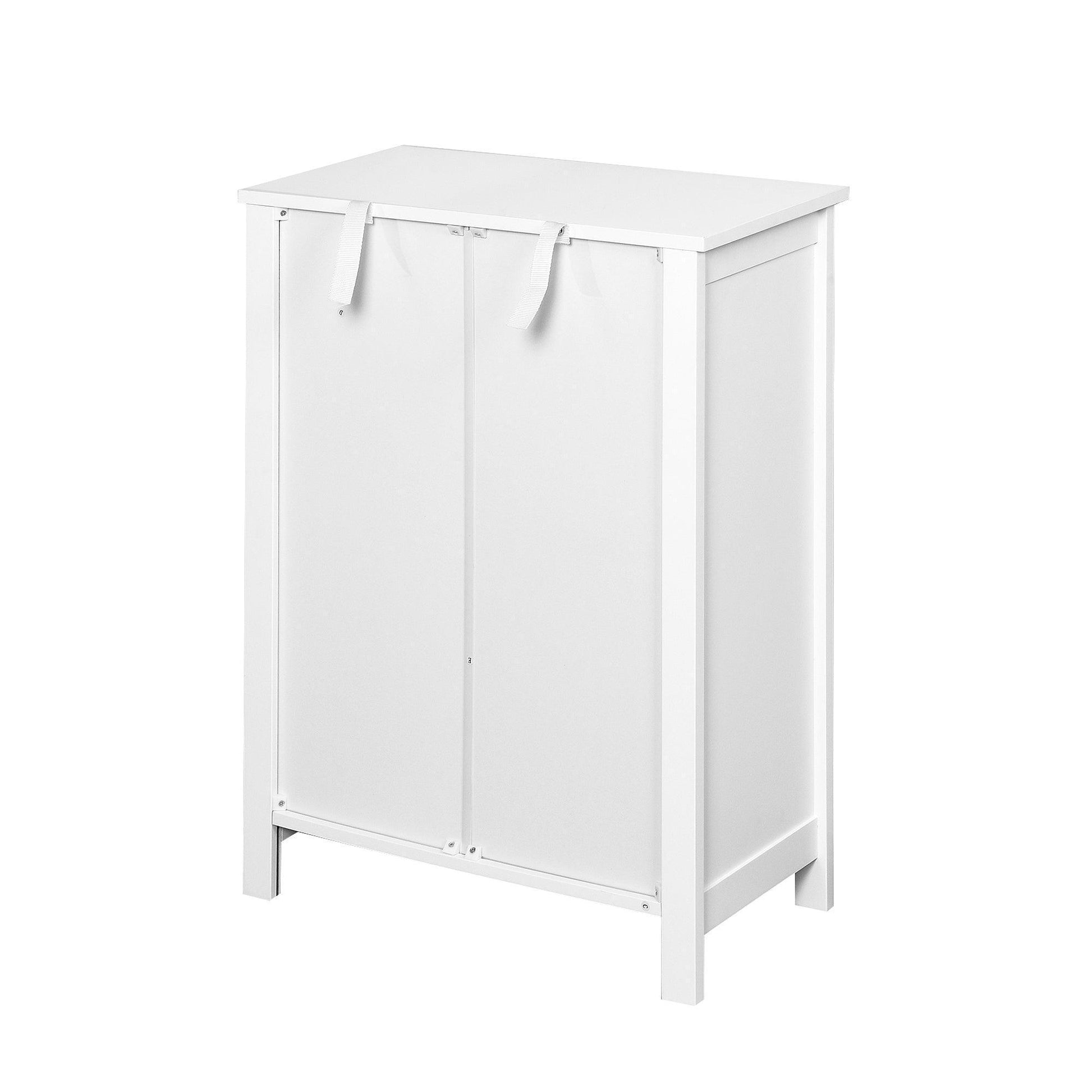 Bathroom Floor Storage Cabinet with Double Door Adjustable Shelf, White FredCo