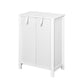 Bathroom Floor Storage Cabinet with Double Door Adjustable Shelf, White FredCo