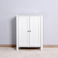 Bathroom Floor Storage Cabinet with Double Door Adjustable Shelf, White FredCo