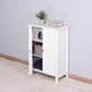 Bathroom Floor Storage Cabinet with Double Door Adjustable Shelf, White FredCo
