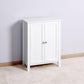 Bathroom Floor Storage Cabinet with Double Door Adjustable Shelf, White FredCo