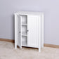 Bathroom Floor Storage Cabinet with Double Door Adjustable Shelf, White FredCo