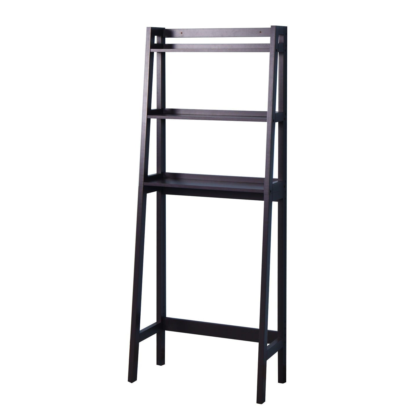 Bathroom Over Toilet Shelf Wooden Espresso Space Saver with 3 Shelves FredCo