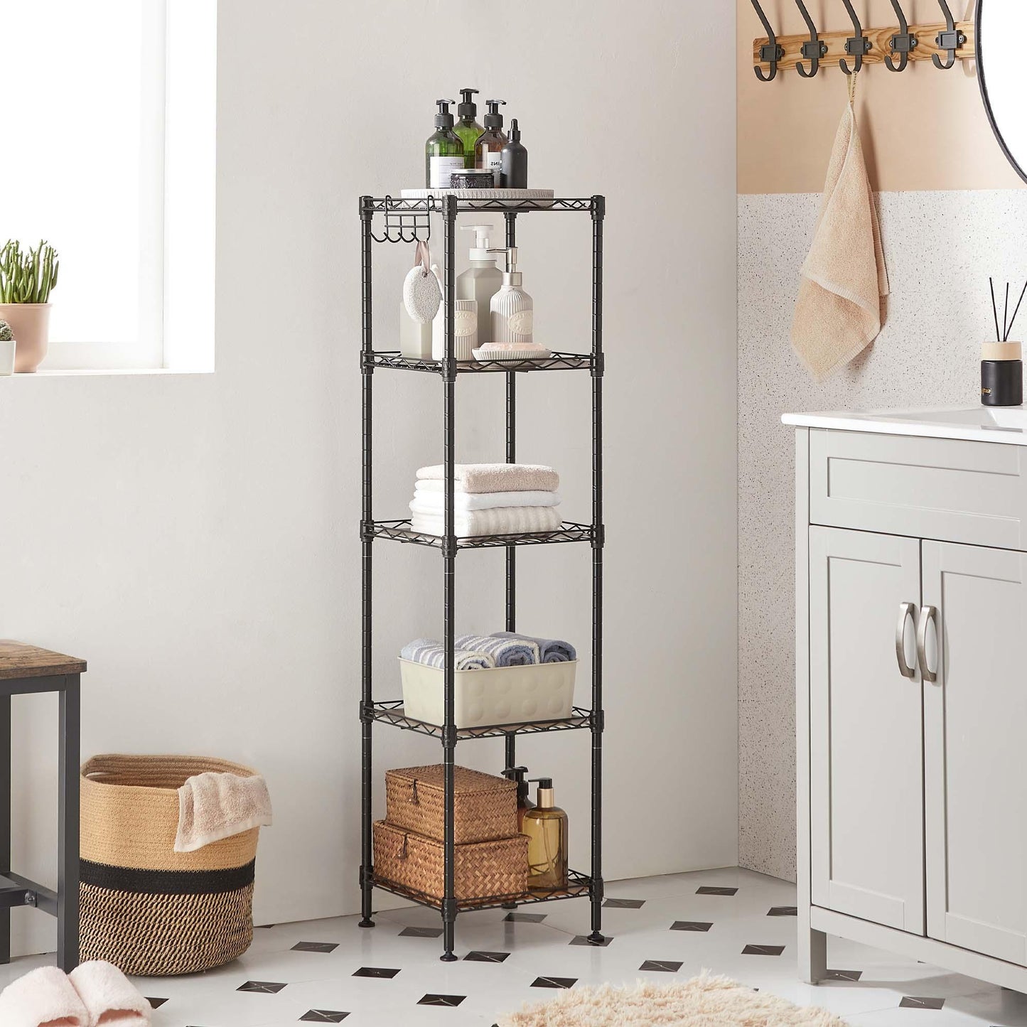 Bathroom Shelf for Small Space, Rustic Brown FredCo