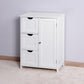 Bathroom Storage Cabinet, White Floor Cabinet with 3 Large Drawers and 1 Adjustable Shelf FredCo