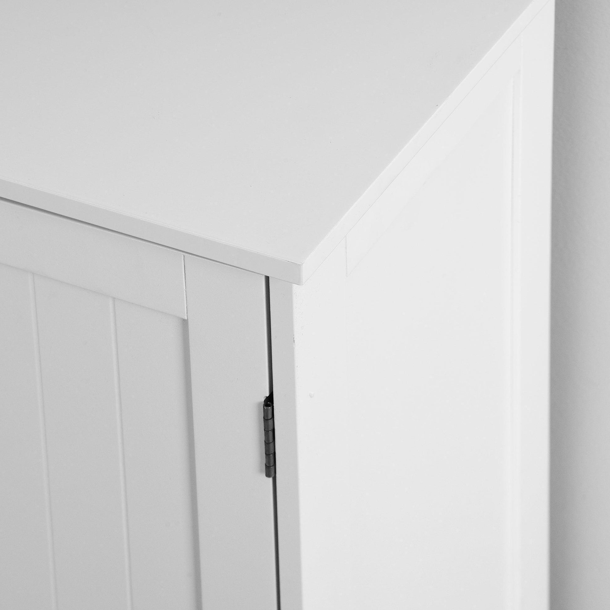 Bathroom Storage Cabinet, White Floor Cabinet with 3 Large Drawers and 1 Adjustable Shelf FredCo