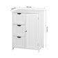 Bathroom Storage Cabinet, White Floor Cabinet with 3 Large Drawers and 1 Adjustable Shelf FredCo