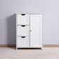 Bathroom Storage Cabinet, White Floor Cabinet with 3 Large Drawers and 1 Adjustable Shelf FredCo