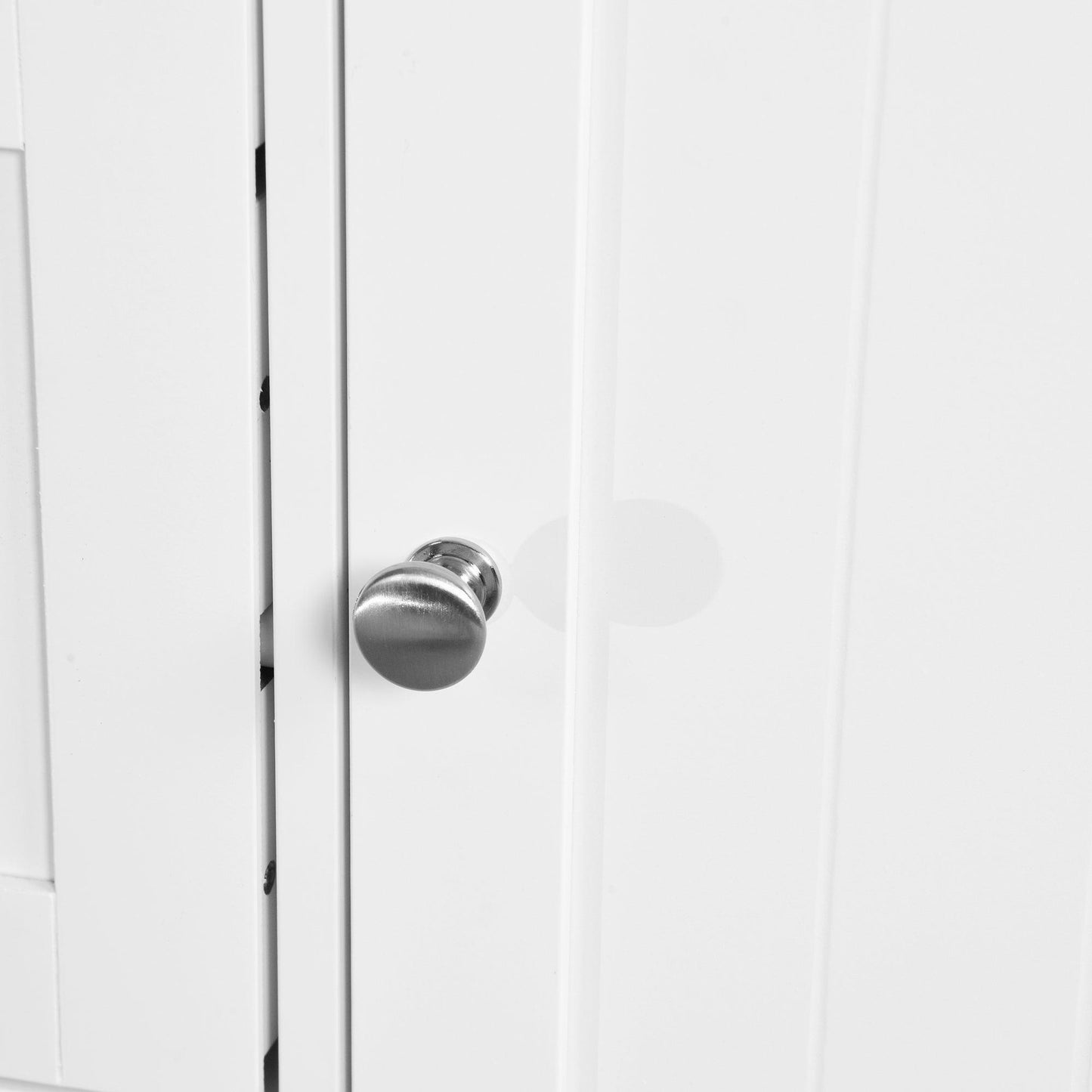 Bathroom Storage Cabinet, White Floor Cabinet with 3 Large Drawers and 1 Adjustable Shelf FredCo