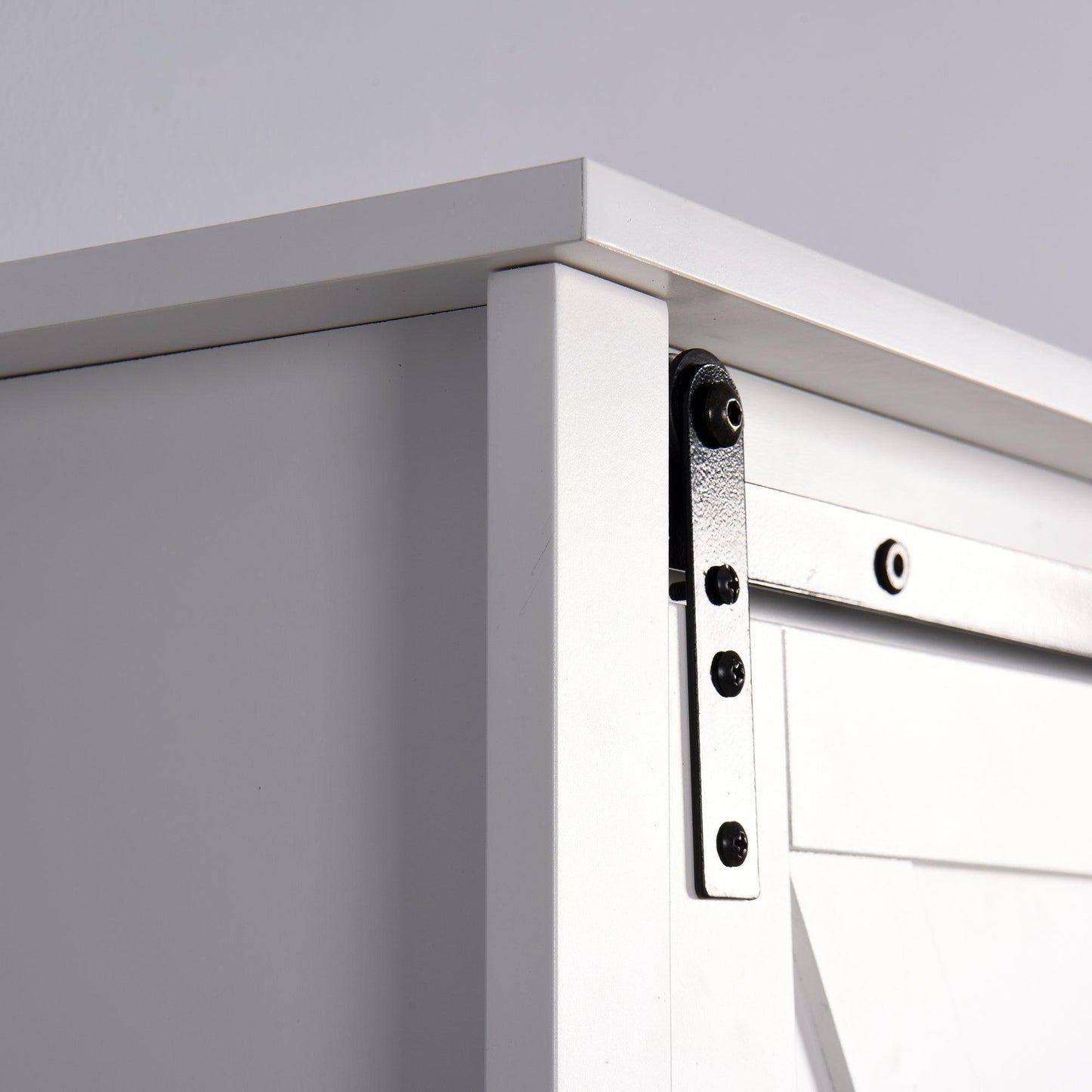 Bathroom Wall Cabinet with 2 Adjustable Shelves Wooden Storage Cabinet with a Barn Door FredCo