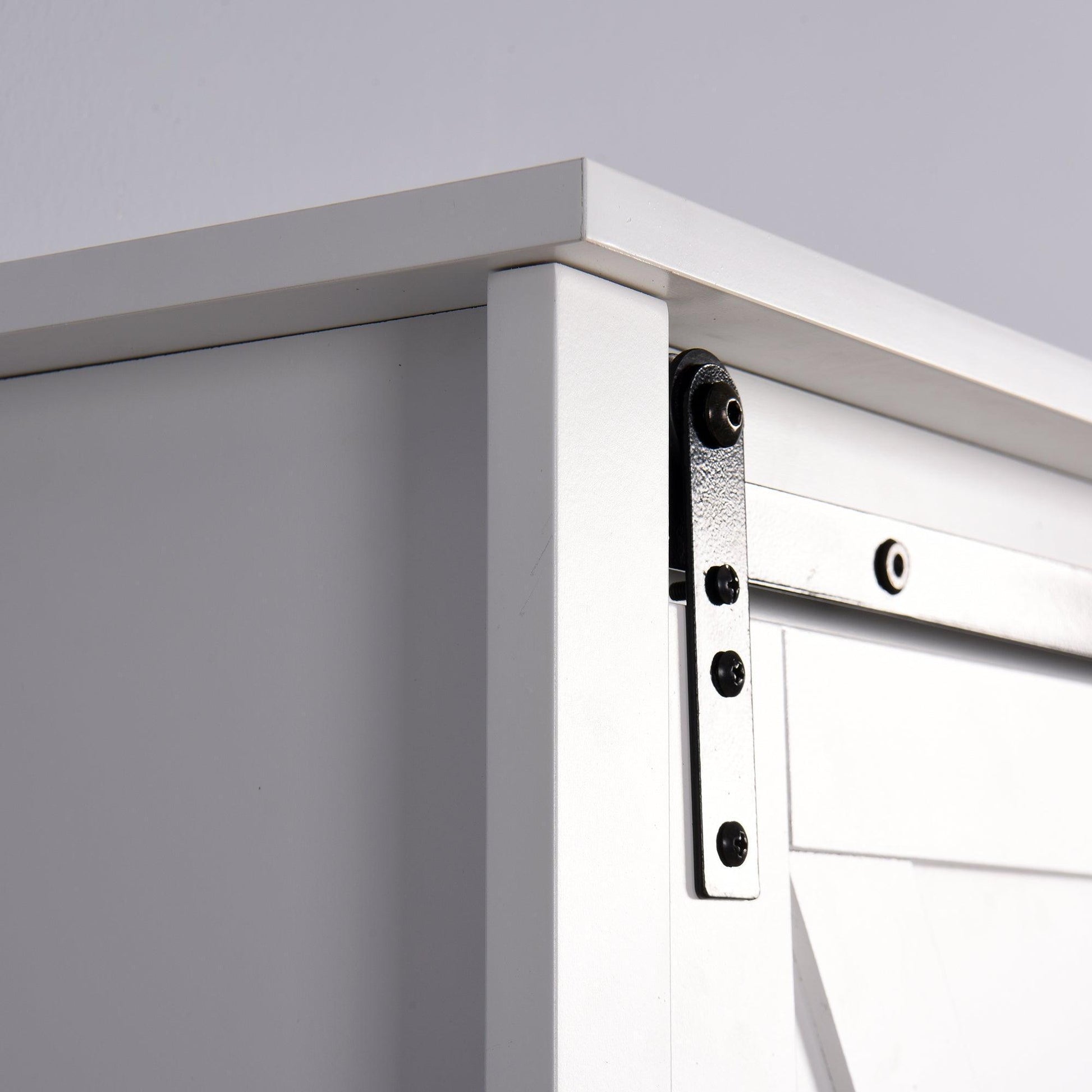 Bathroom Wall Cabinet with 2 Adjustable Shelves Wooden Storage Cabinet with a Barn Door FredCo