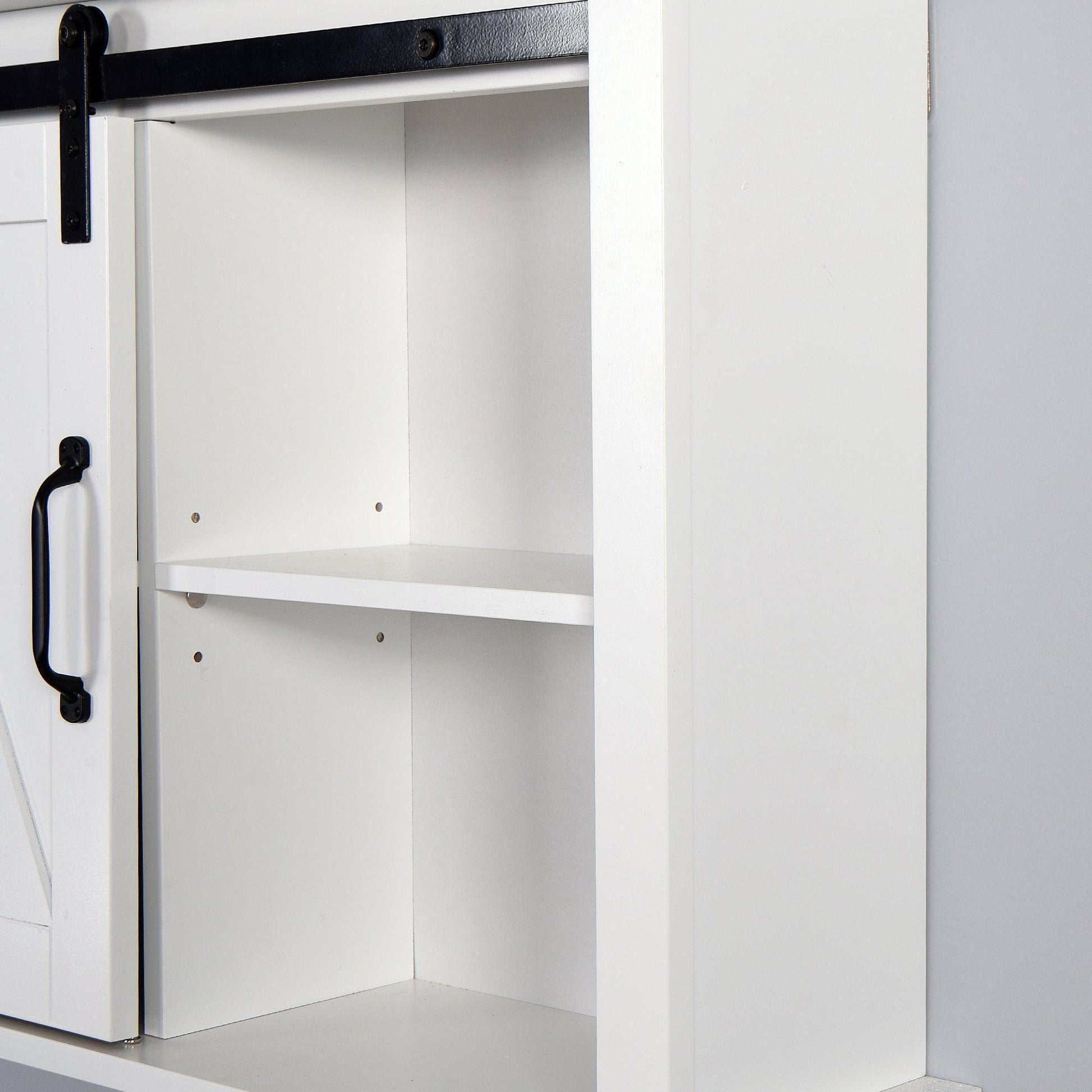 Bathroom Wall Cabinet with 2 Adjustable Shelves Wooden Storage Cabinet with a Barn Door FredCo