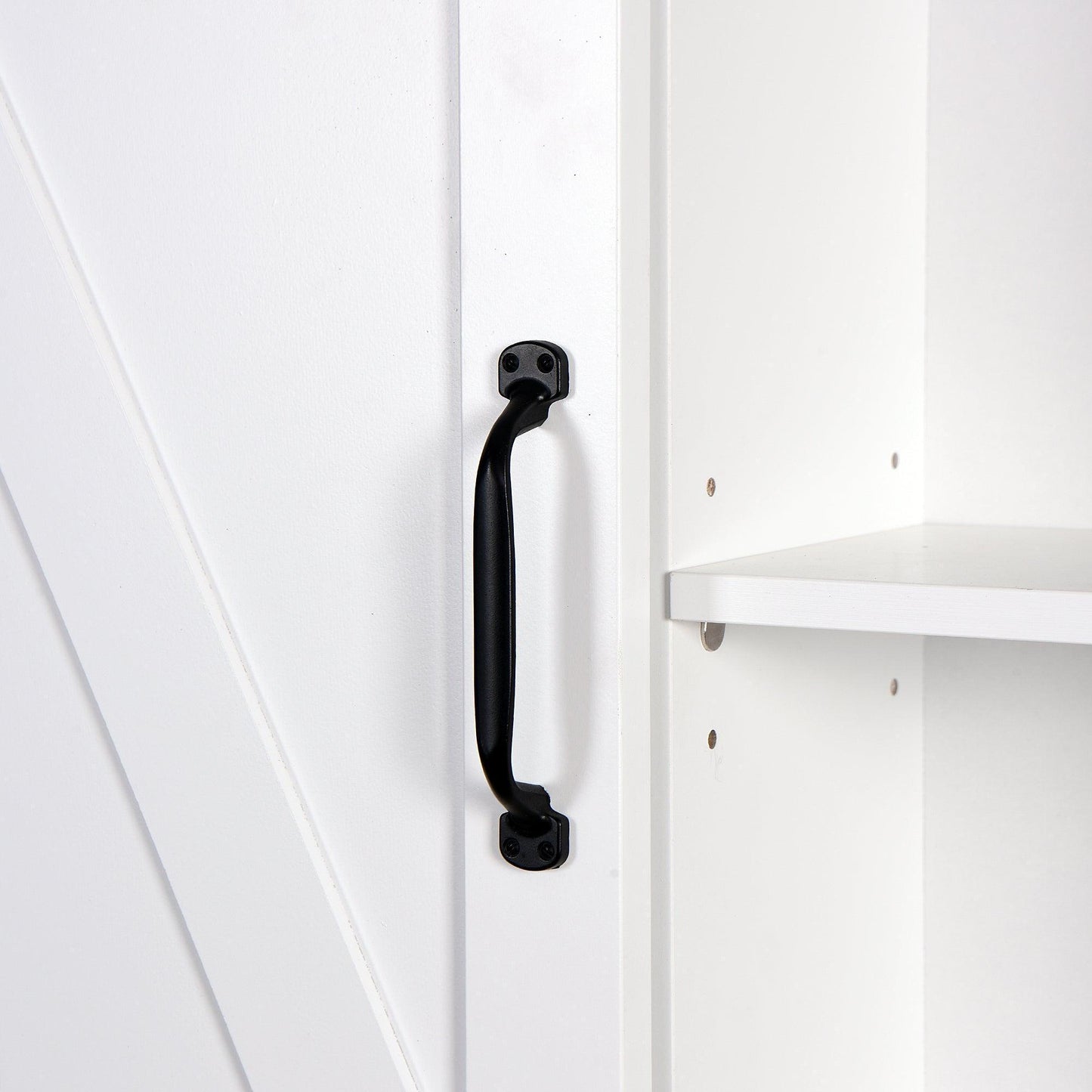 Bathroom Wall Cabinet with 2 Adjustable Shelves Wooden Storage Cabinet with a Barn Door FredCo