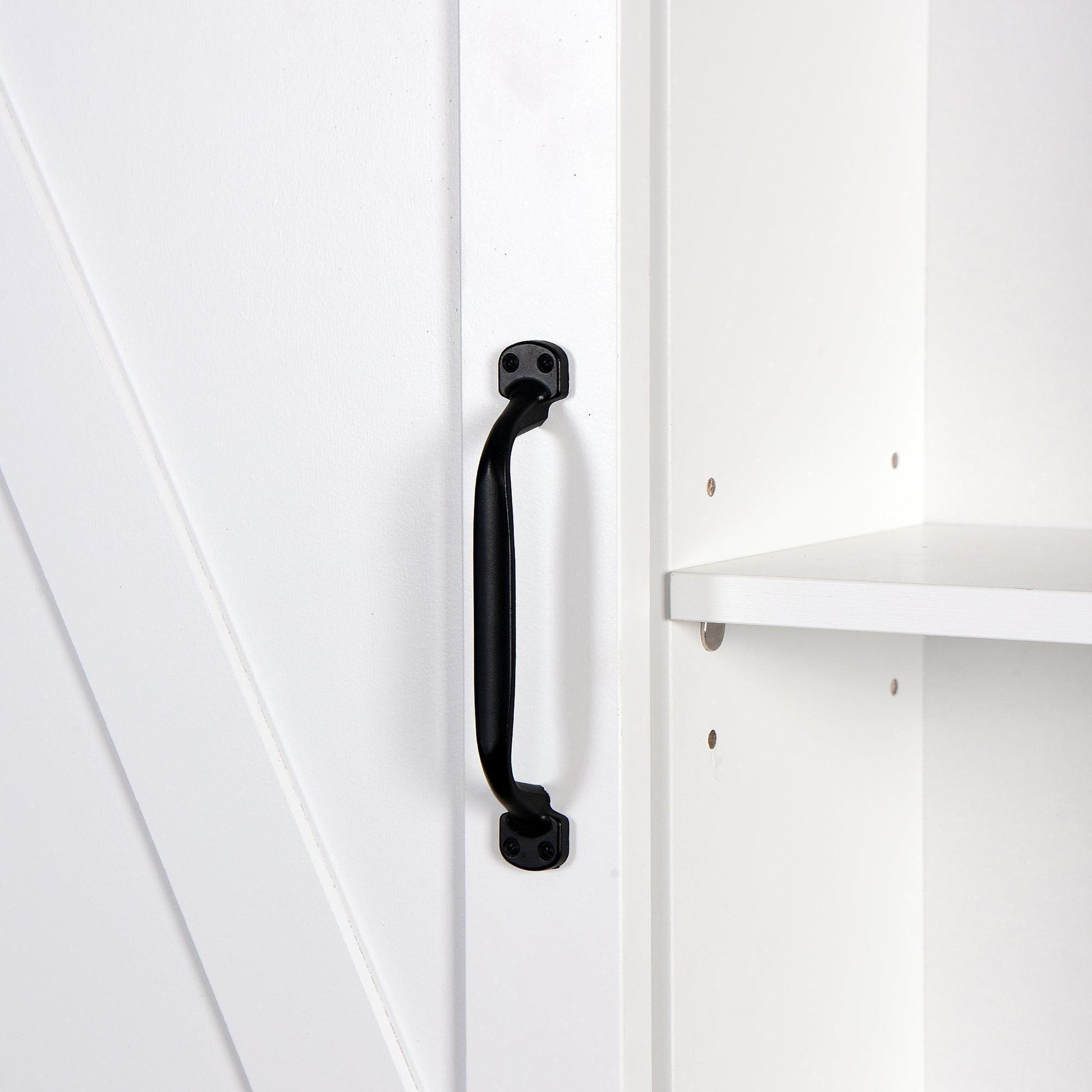 Bathroom Wall Cabinet with 2 Adjustable Shelves Wooden Storage Cabinet with a Barn Door FredCo