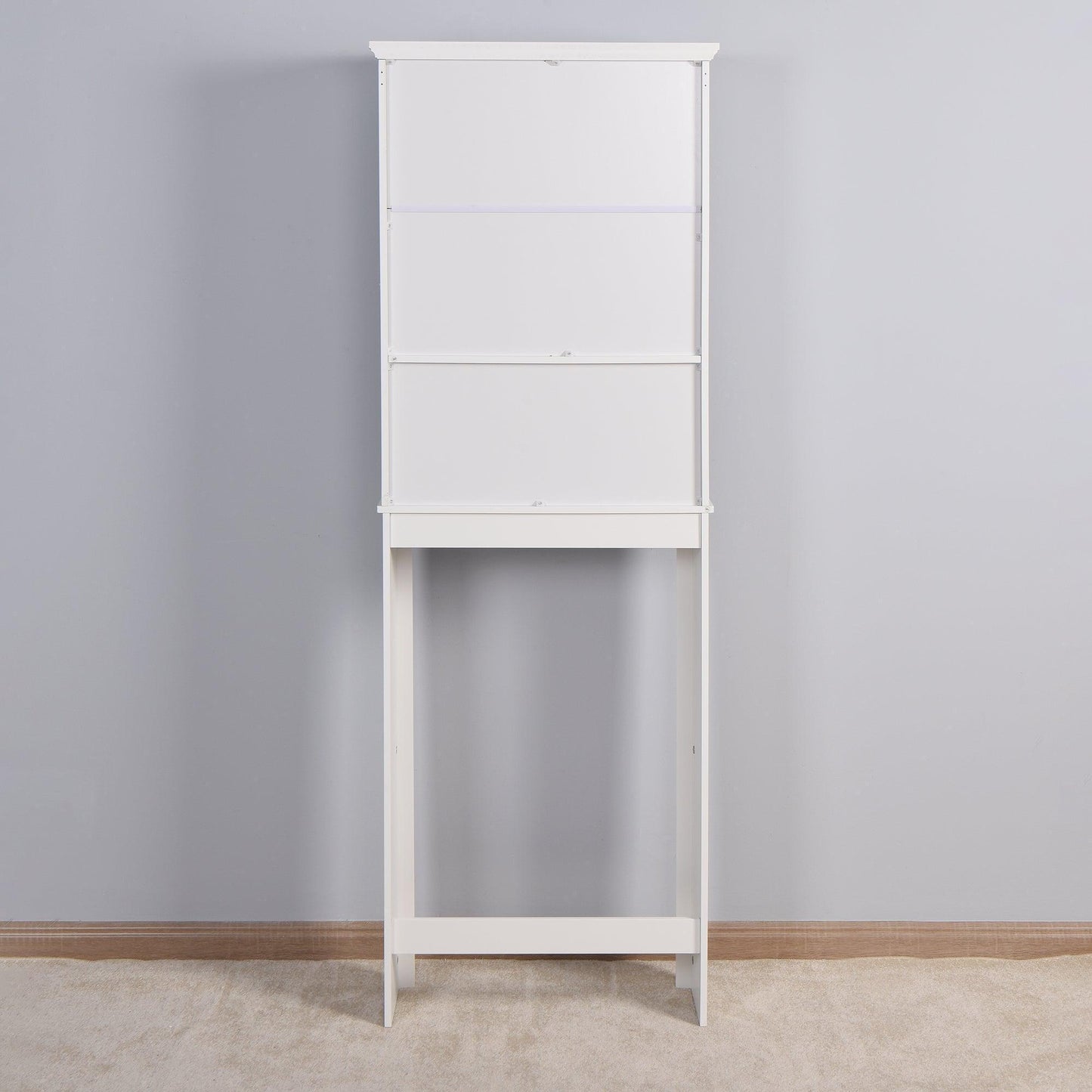 Bathroom Wooden Storage Cabinet Over-The-Toilet White FredCo