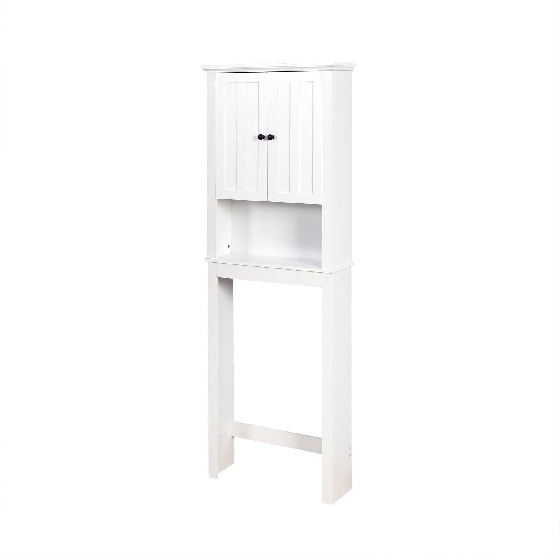 Bathroom Wooden Storage Cabinet Over-The-Toilet White FredCo