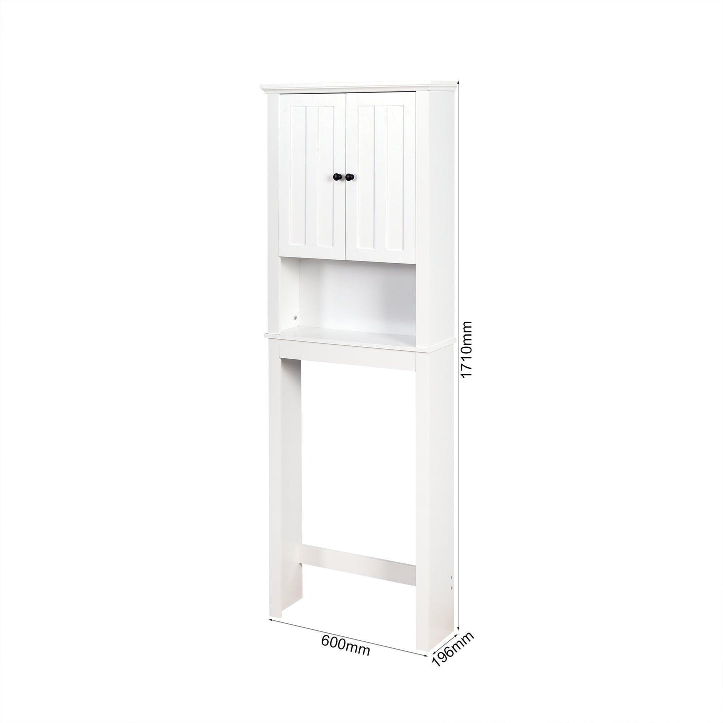 Bathroom Wooden Storage Cabinet Over-The-Toilet White FredCo