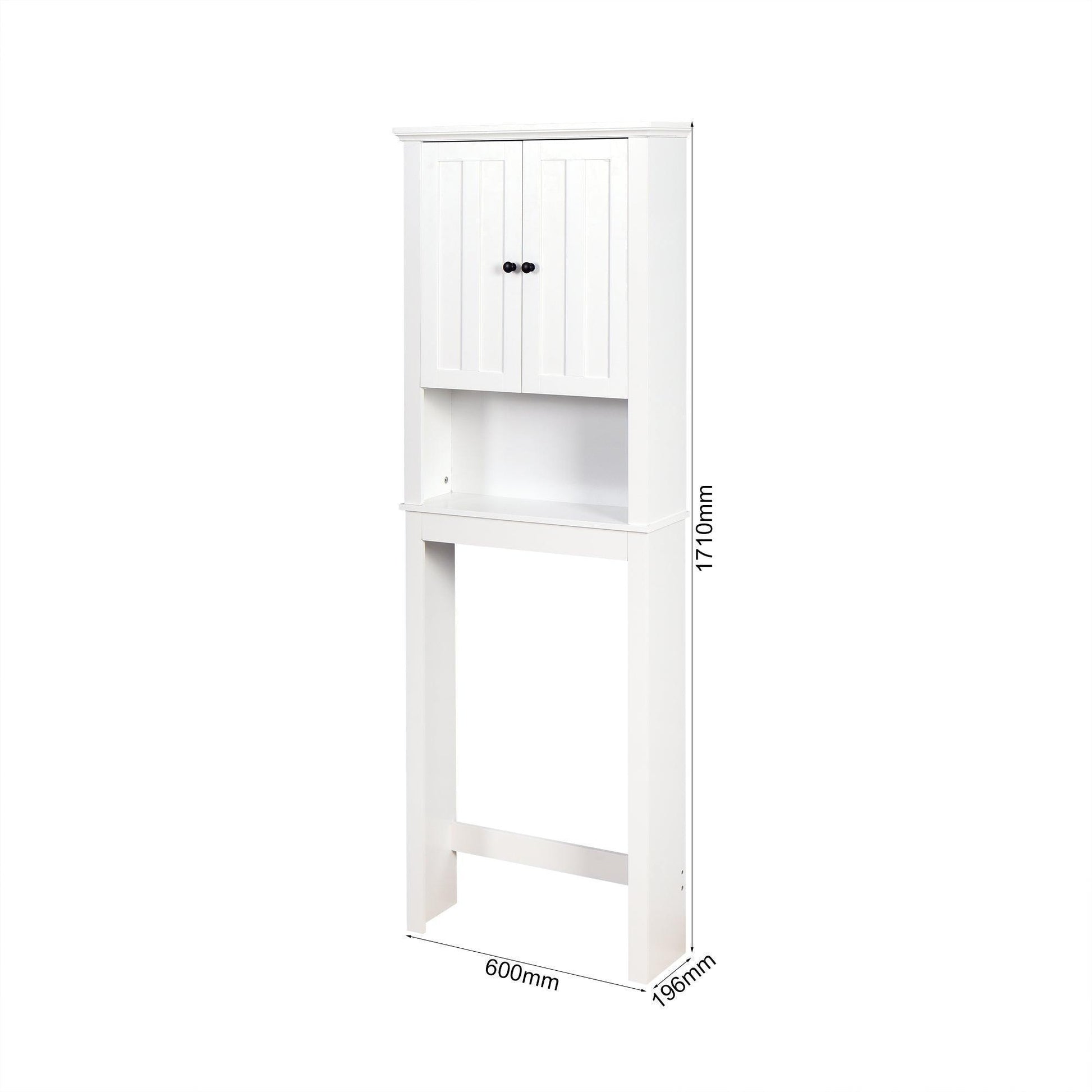 Bathroom Wooden Storage Cabinet Over-The-Toilet White FredCo