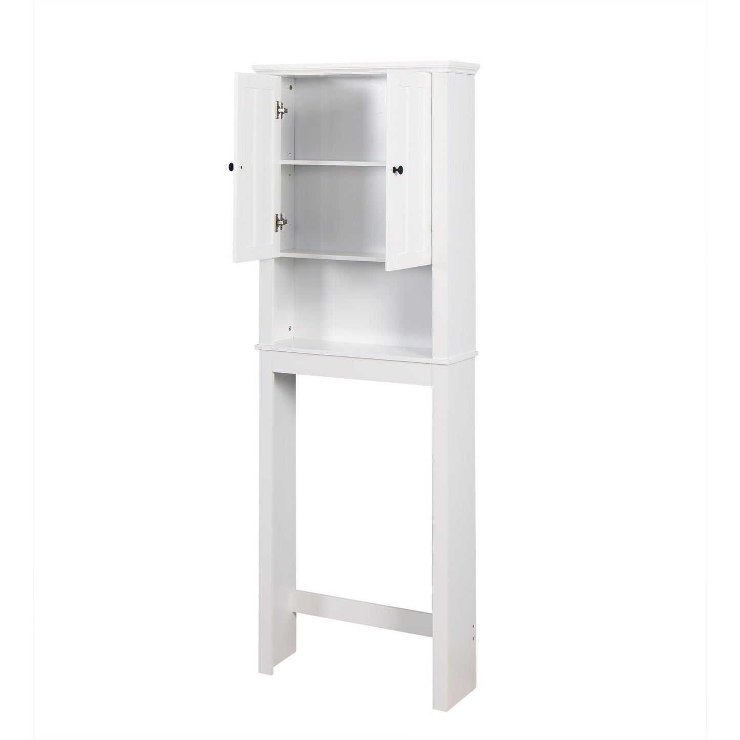 Bathroom Wooden Storage Cabinet Over-The-Toilet White FredCo