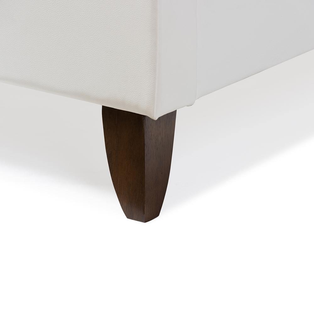 Battersby White Modern Bed with Upholstered Headboard - Queen Size FredCo