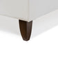 Battersby White Modern Bed with Upholstered Headboard - Queen Size FredCo
