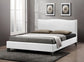 Battersby White Modern Bed with Upholstered Headboard - Queen Size FredCo