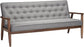 Baxton Studio Sorrento Mid-Century Retro Modern Fabric Upholstered Wooden 3-Seater Sofa, Grey FredCo