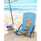 Beach Chair with High Backrest, Light Blue FredCo