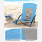 Beach Chair with High Backrest, Light Blue FredCo