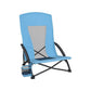 Beach Chair with High Backrest, Light Blue FredCo