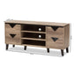 Beacon Modern and Contemporary Light Brown Wood 55-Inch TV Stand FredCo