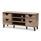 Beacon Modern and Contemporary Light Brown Wood 55-Inch TV Stand FredCo