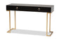 Beagan Modern and Contemporary Black Finished Wood and Gold Metal 2-Drawer Console Table FredCo