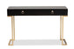 Beagan Modern and Contemporary Black Finished Wood and Gold Metal 2-Drawer Console Table FredCo