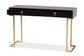 Beagan Modern and Contemporary Black Finished Wood and Gold Metal 2-Drawer Console Table FredCo
