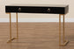 Beagan Modern and Contemporary Black Finished Wood and Gold Metal 2-Drawer Console Table FredCo